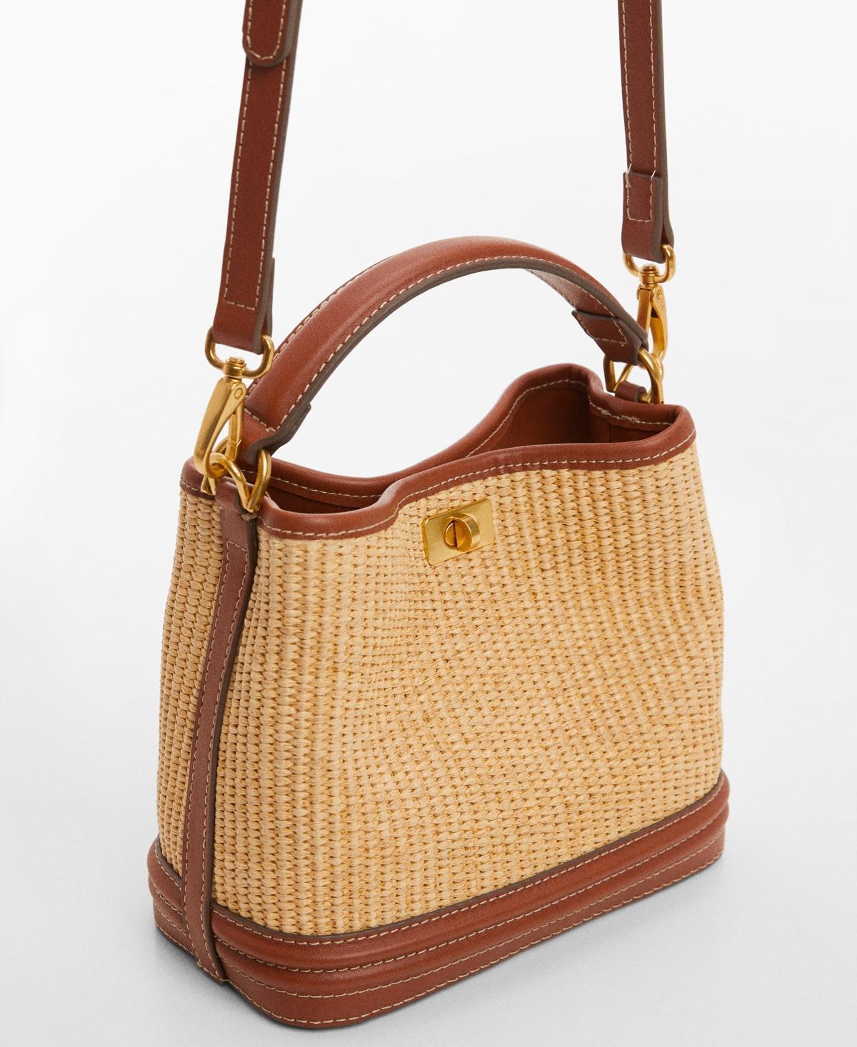 MANGO - Raffia-effect bucket bag - One size - Women Product Image