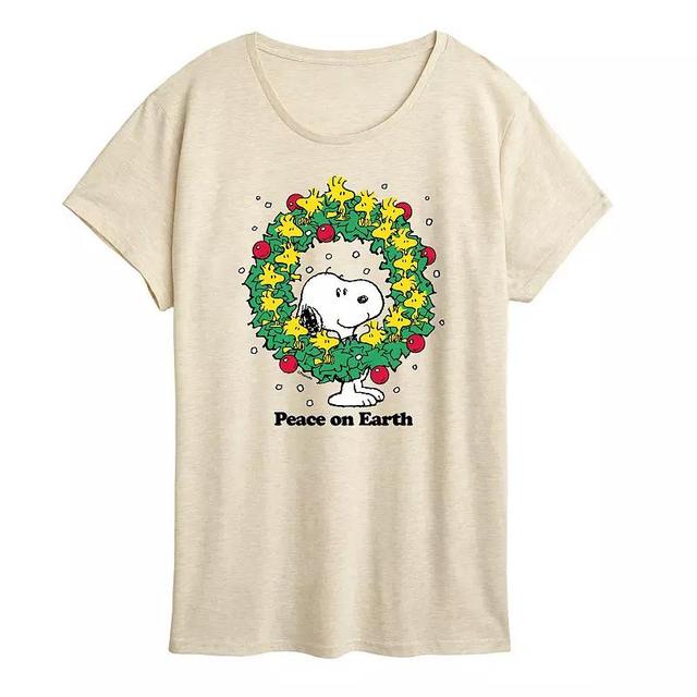 Womens Peanuts Peace On Earth Graphic Tee Product Image