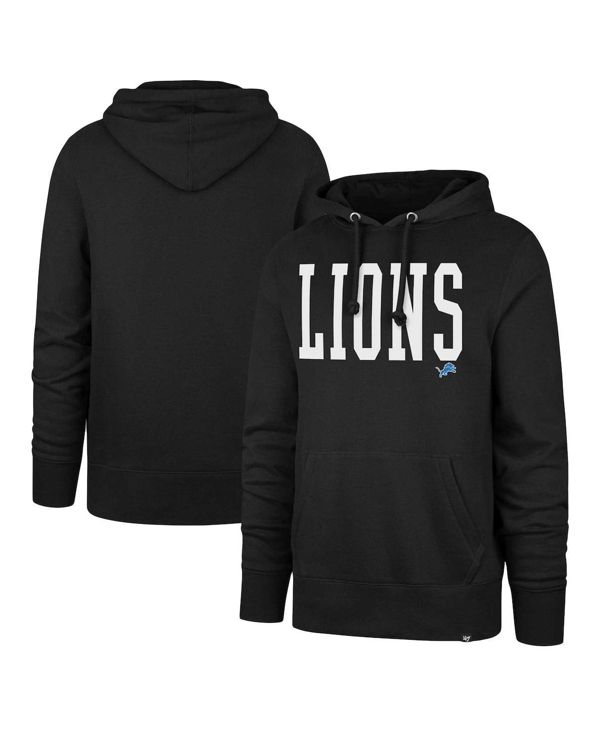 47 Brand Mens Black Detroit Lions Dime Headline Pullover Hoodie Product Image