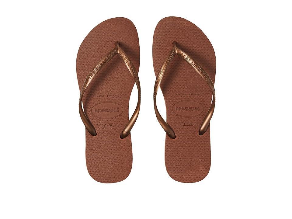 Havaianas Slim Flip Flop Sandal (Rust/Metallic Copper) Women's Sandals Product Image