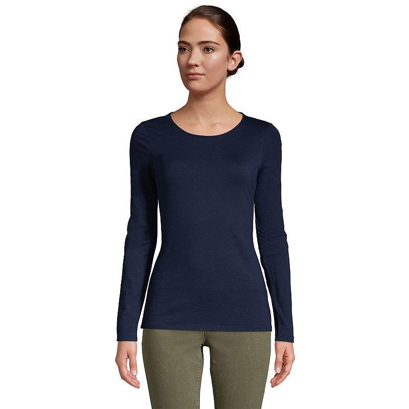 Lands End Womens Tall Lightweight Jersey Skimming Long Sleeve Turtleneck Product Image