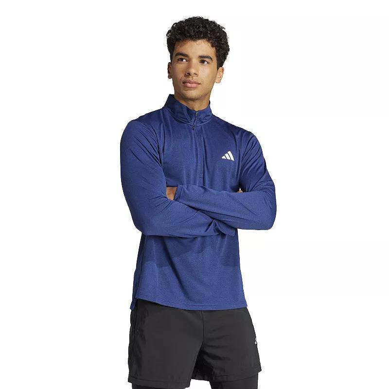 adidas Mens Essentials Training Quarter-Zip Long-Sleeve Top Product Image