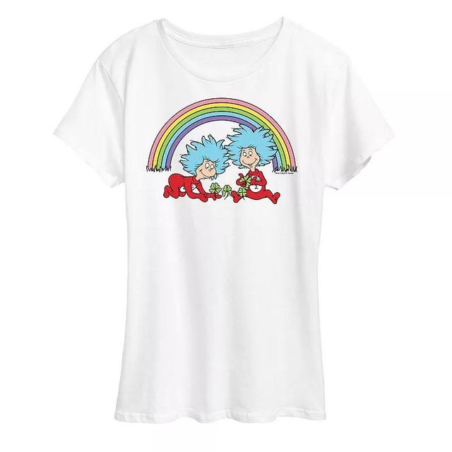 Womens Dr. Seuss Thing 1 & 2 Rainbow Graphic Tee Product Image