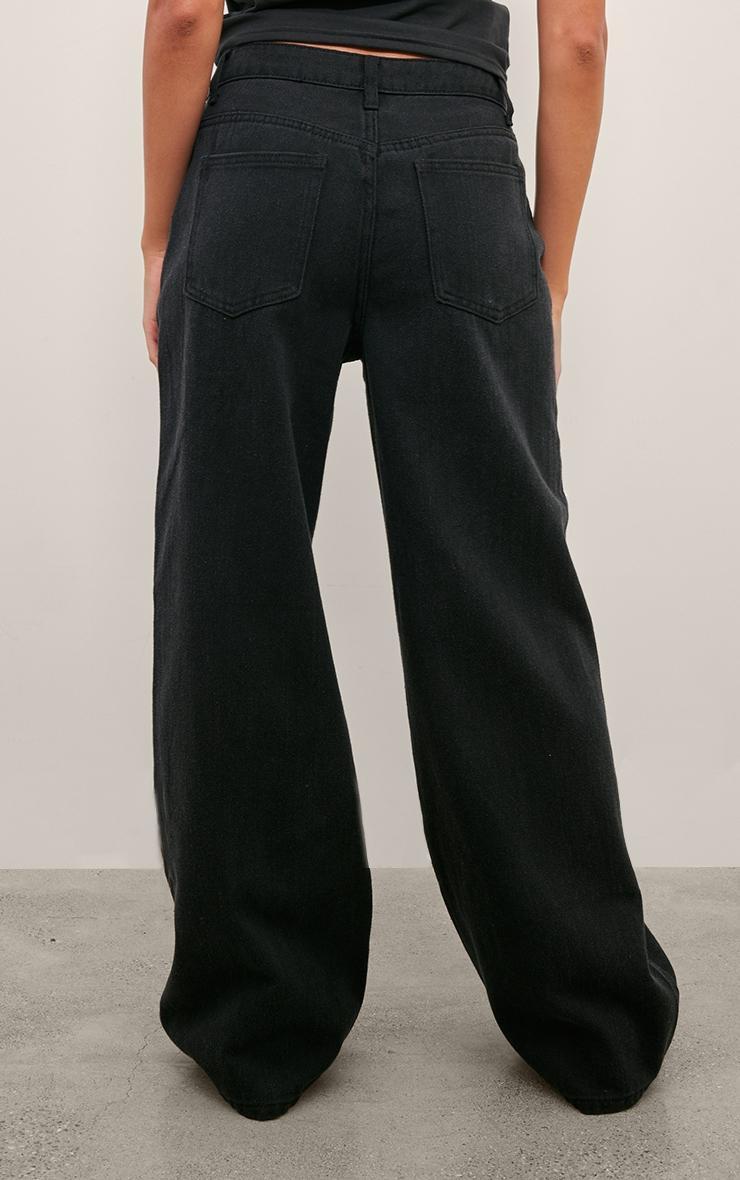 Washed Black Boyfriend Low Rise Jeans Product Image