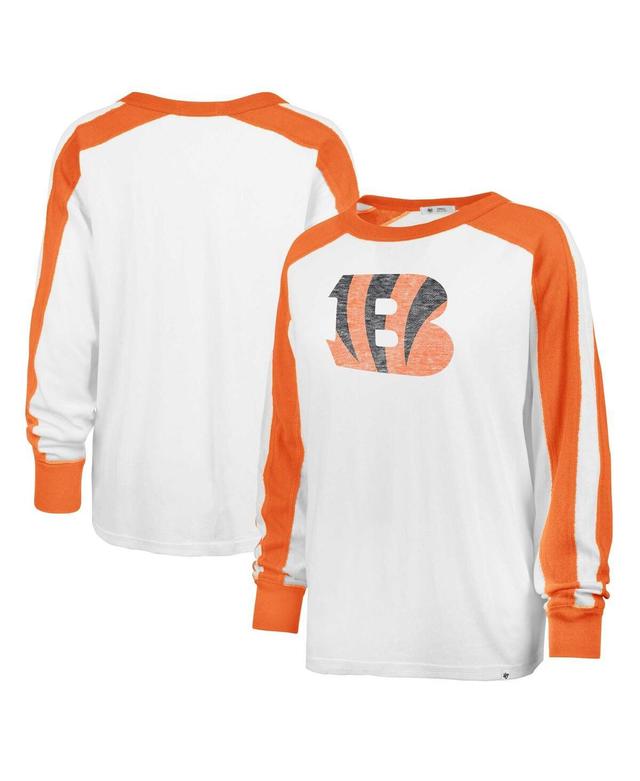 47 Brand Womens White Cincinnati Bengals Premier Caribou Long Sleeve T-Shirt Product Image