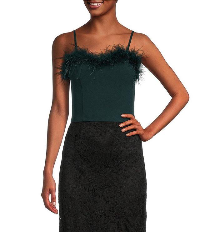 Honey & Sparkle Feather Trim Pull-On Corset Top Product Image