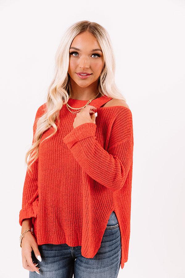 Simply Curated Knit Top In Red Product Image