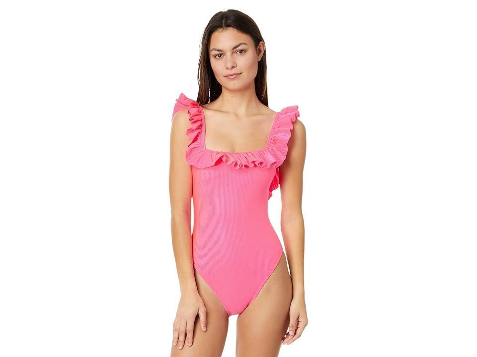 Lilly Pulitzer Aemma Ruffle One Piece (Roxie ) Women's Swimsuits One Piece Product Image