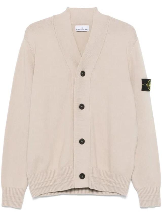 STONE ISLAND Compass-badge Cardigan In Neutrals Product Image