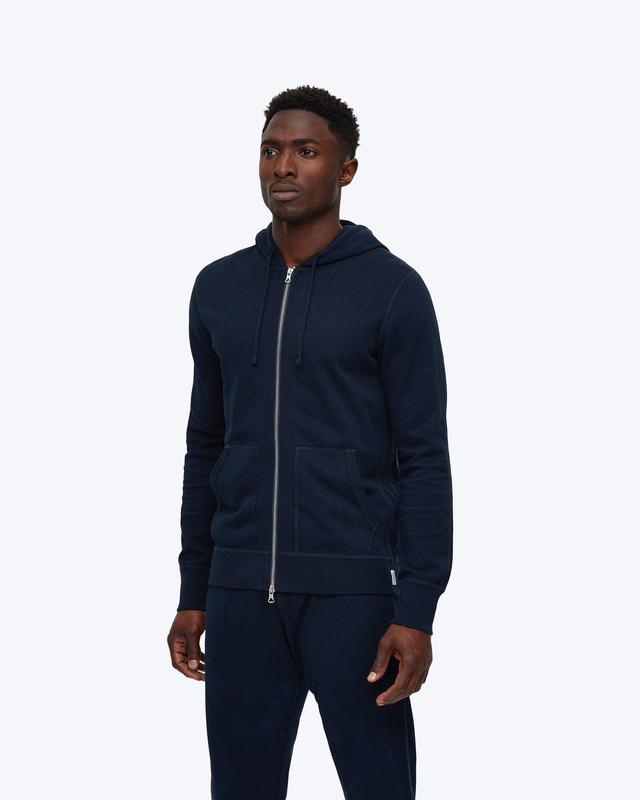 Lightweight Terry Slim Zip Hoodie Male Product Image