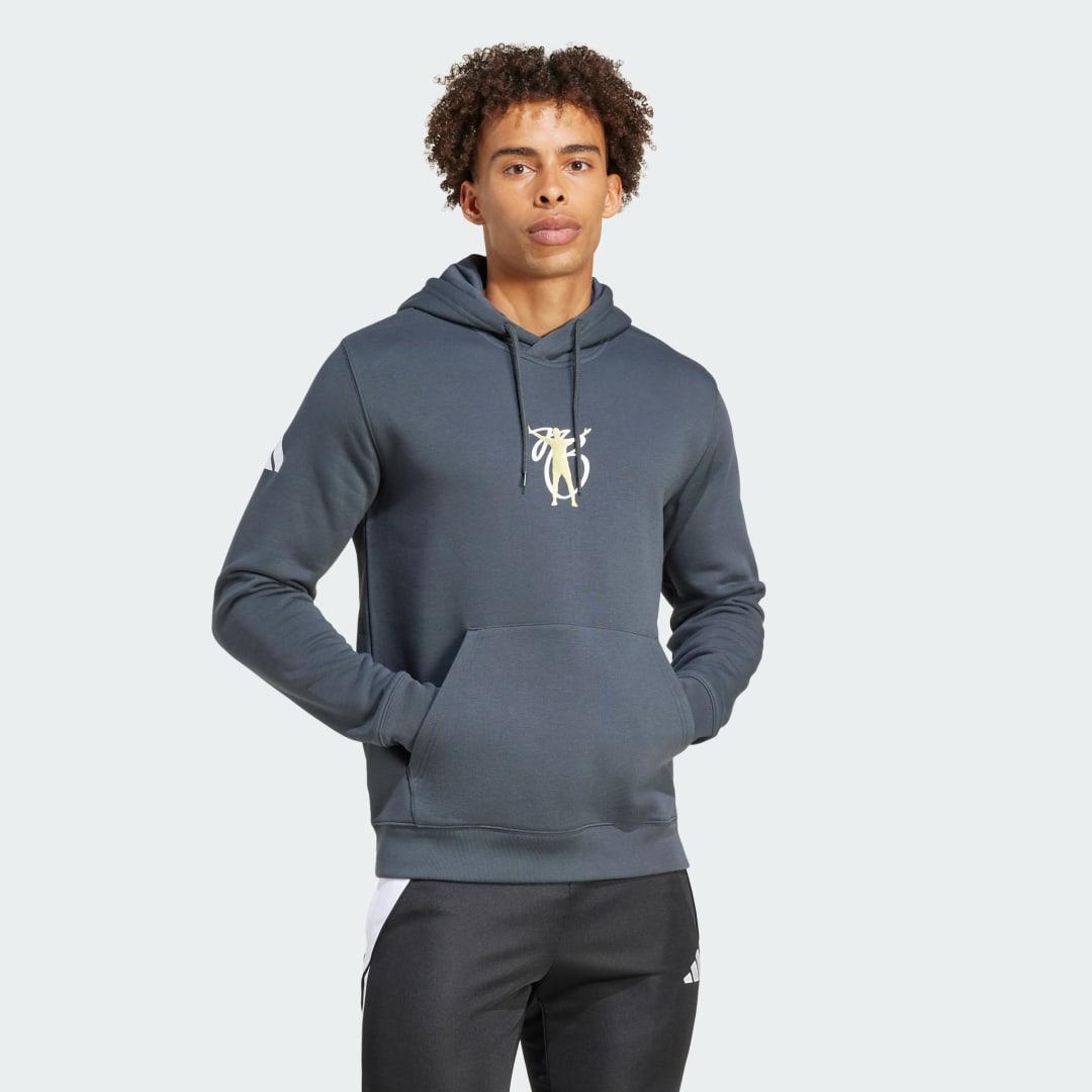 adidas Bellingham Hoodie Grey L Mens Product Image