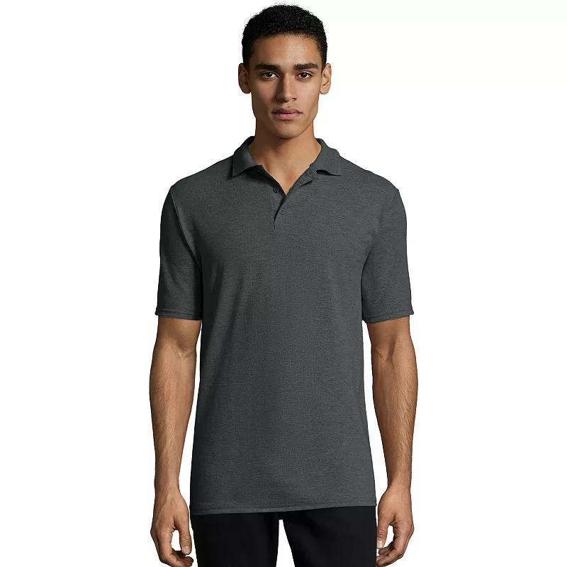 Mens Hanes X-Temp Fresh IQ Pique Polo Dark Grey Product Image