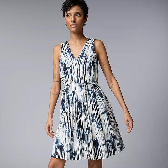 Womens Simply Vera Vera Wang Sleeveless V-Neck Pleated Mini Dress Product Image