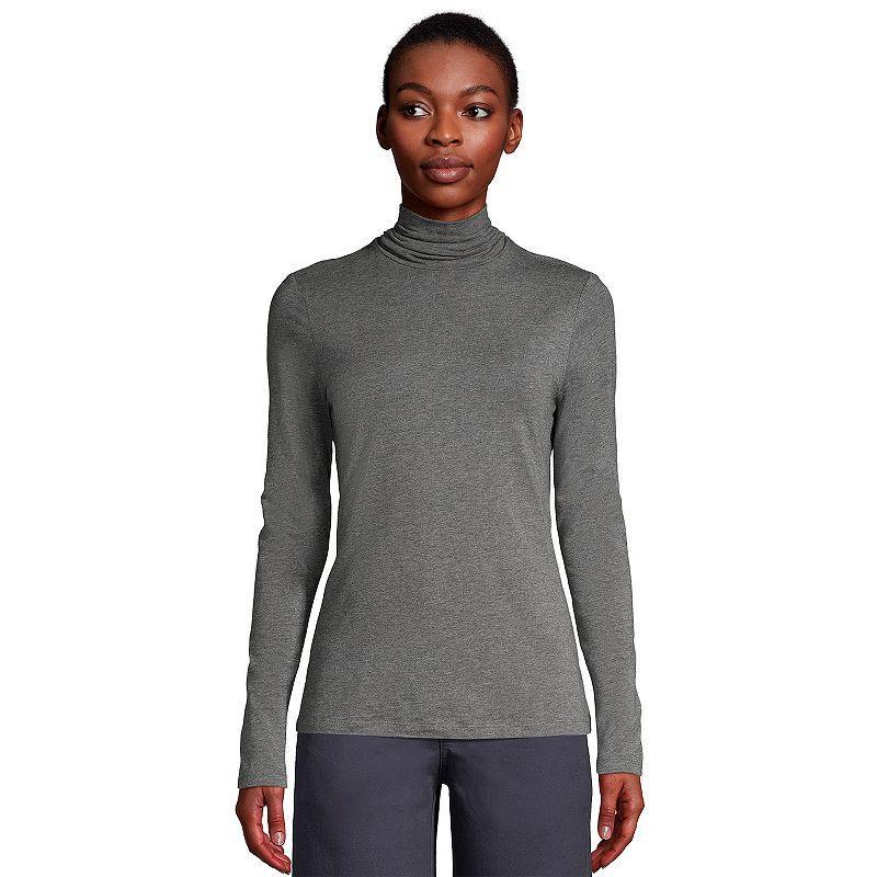 Lands End Womens Lightweight Fitted Long Sleeve Turtleneck Top Product Image