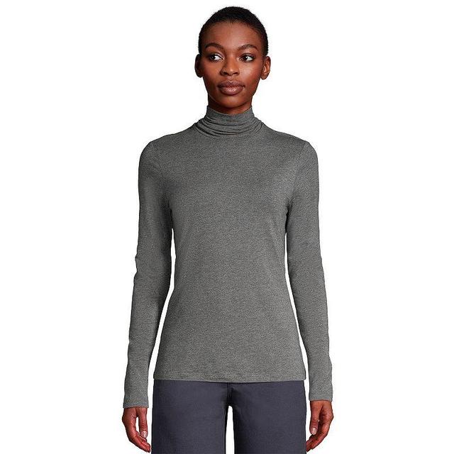 Womens Lands End Lightweight Fitted Turtleneck Purple Cloud Product Image