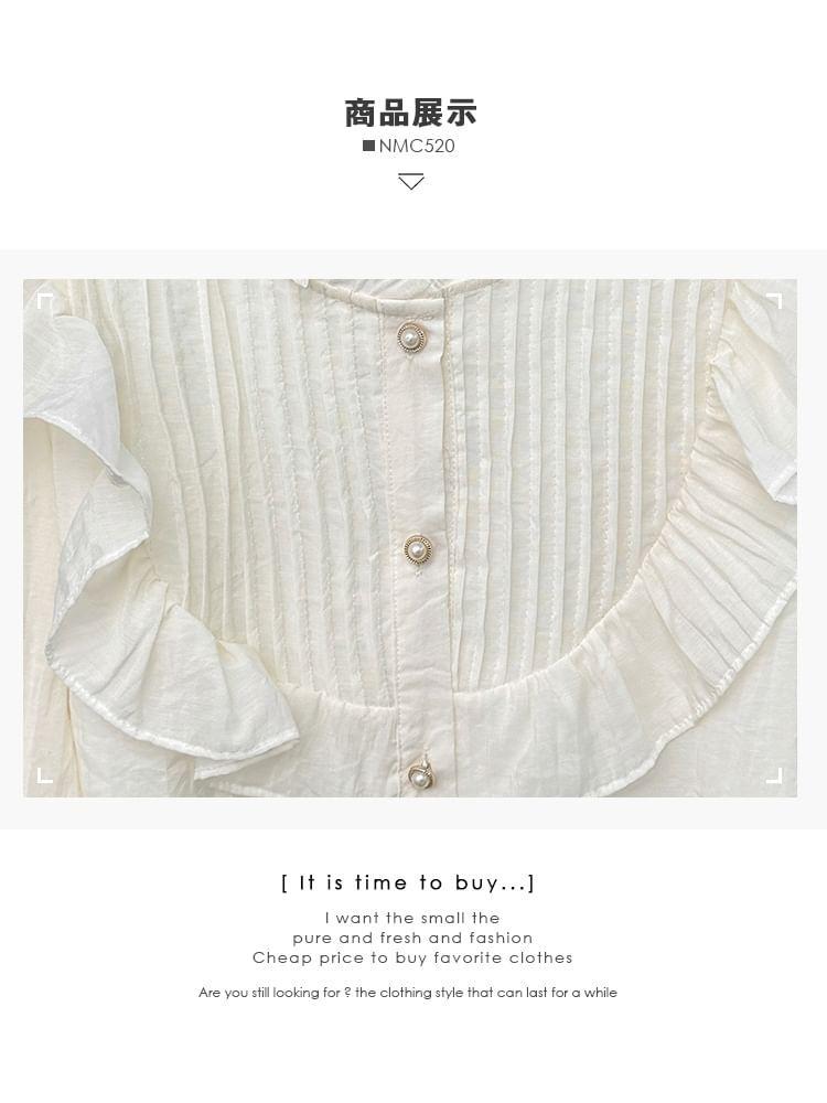 Ruffled Pleated Loose Shirt Product Image