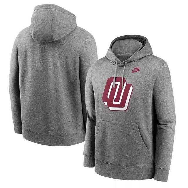 Mens Nike Heather Gray Oklahoma Sooners Primetime Alternate Logo Club Fleece Pullover Hoodie Product Image