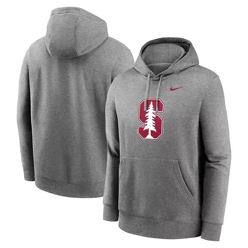 Mens Nike Heather Gray Stanford Cardinal Primetime Evergreen Club Fleece Pullover Hoodie Product Image