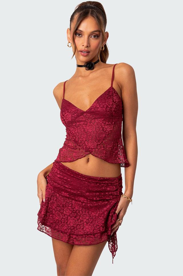 Ruby Sheer Lace Tank Top Product Image