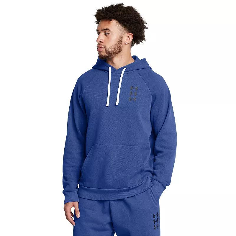 Mens Under Armour Rival Fleece Textured Tri-Logo Hoodie Product Image