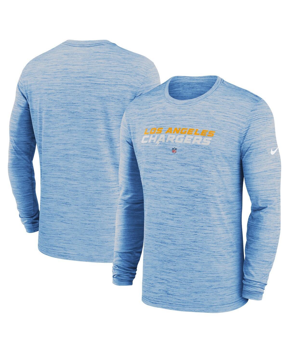 NIKE Men's  Powder Blue Los Angeles Chargers Sideline Team Velocity Performance Long Sleeve T-shirt Product Image