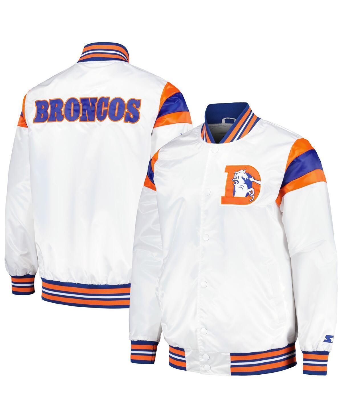 Mens Starter /Royal Denver Broncos Vintage Satin Full-Snap Varsity Jacket Product Image