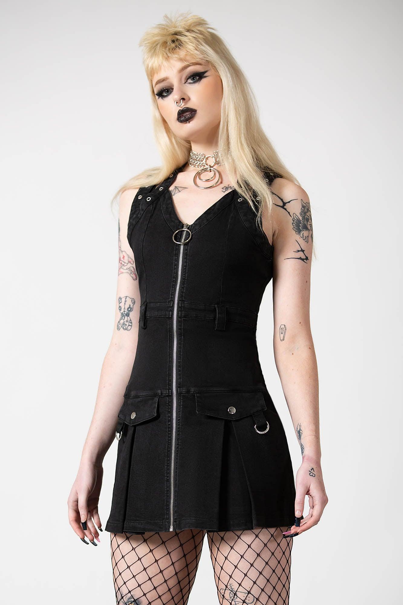 Furiosa Zip Dress / Black / 71% Cotton 27% Polyester 2% Elastane Product Image