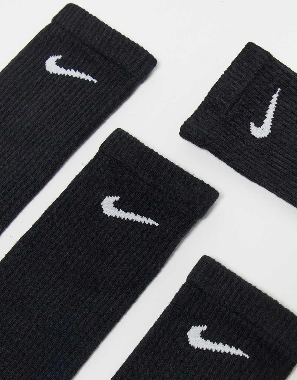 Nike Training Everyday Plus Cushioned 3-pack crew socks in black Product Image