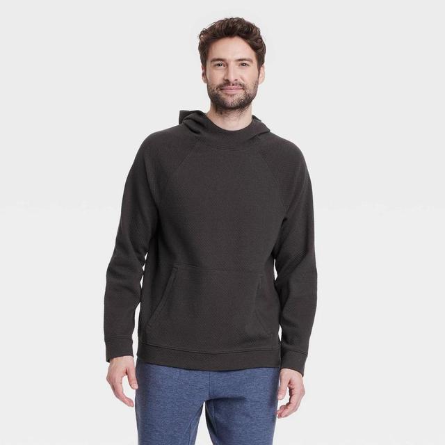 Mens Textured Pullover Hoodie - All In Motion Charcoal Product Image