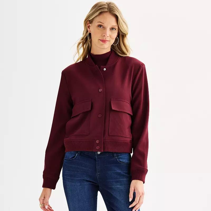 Womens Nine West Patch Pocket Bomber Jacket Product Image