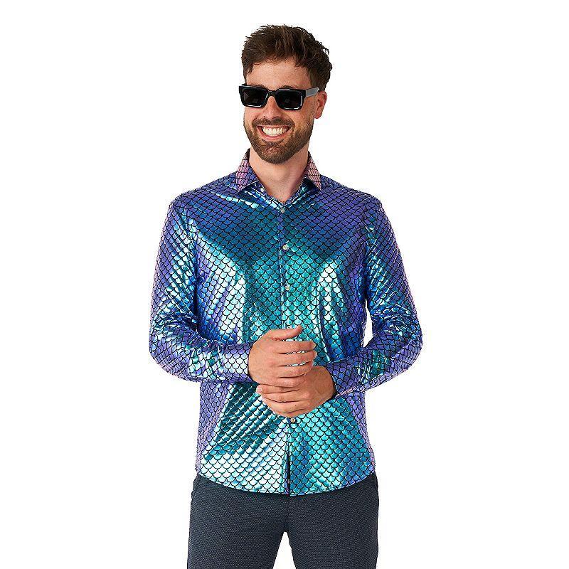 Mens OppoSuits Button-Front Shirt Blue Product Image