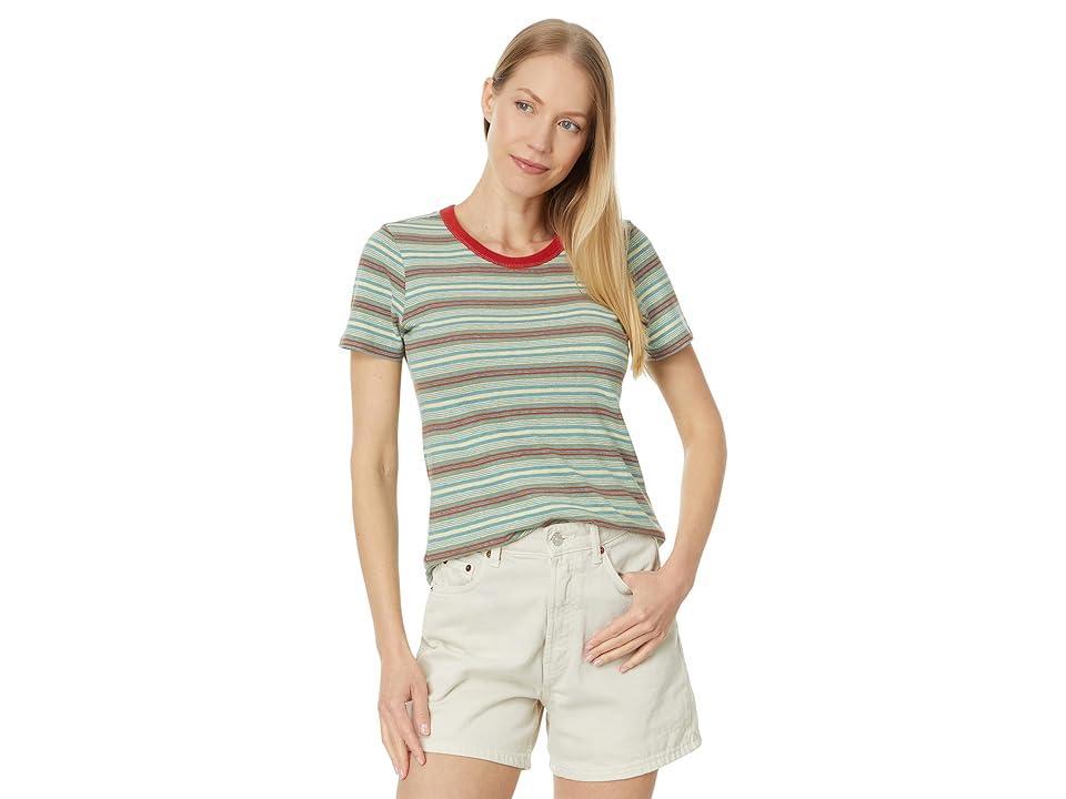 Toad&Co Grom Ringer Short Sleeve Crew (Mineral Multi Stripe) Women's Short Sleeve Pullover Product Image