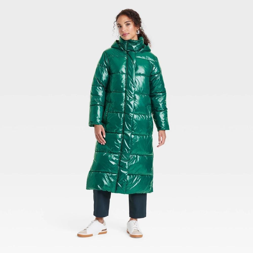 Womens Hooded Duvet Puffer Jacket - A New Day Product Image