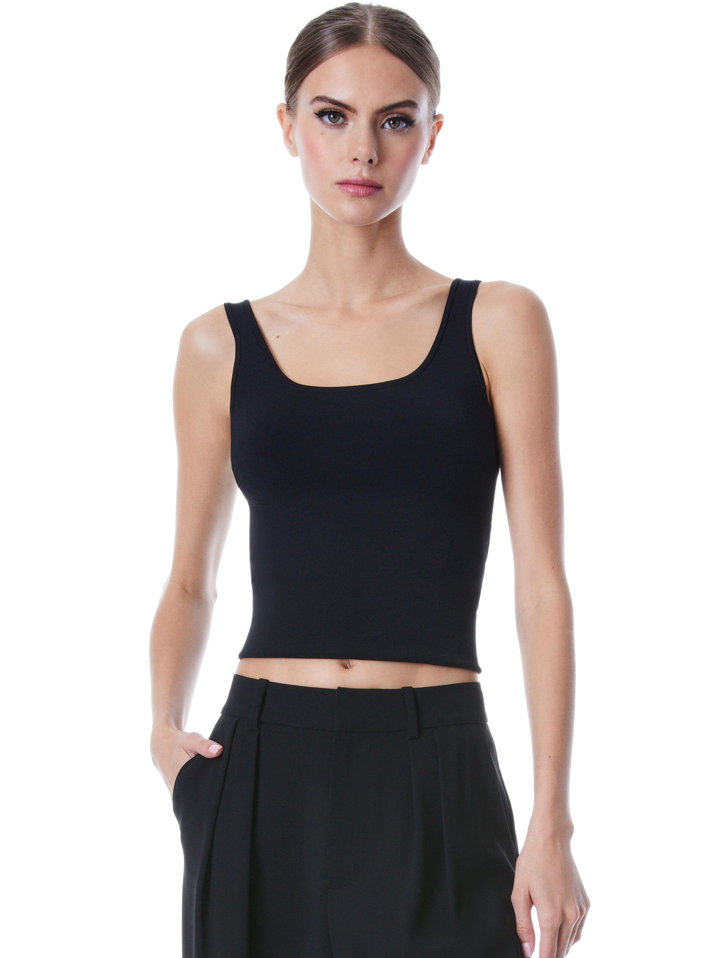 ALICE AND OLIVIA Daryn Sculpting Tank In Black product image