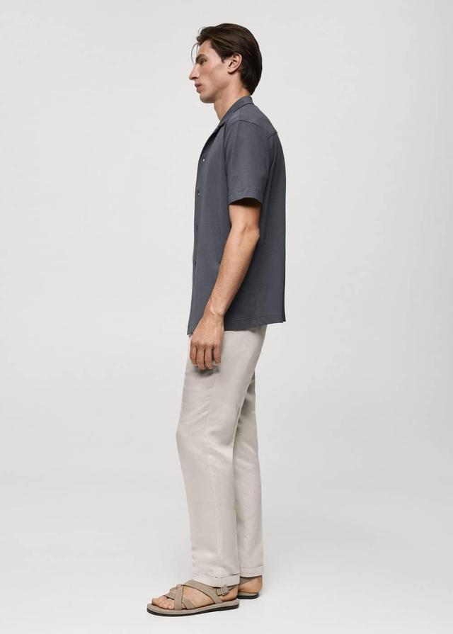 MANGO MAN - Tencel linen drawstring pants ice greyMen Product Image