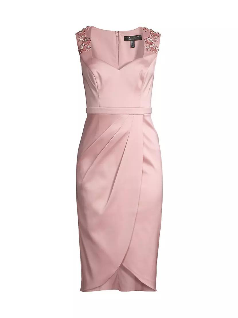 Embellished Stap Satin Midi-Dress product image