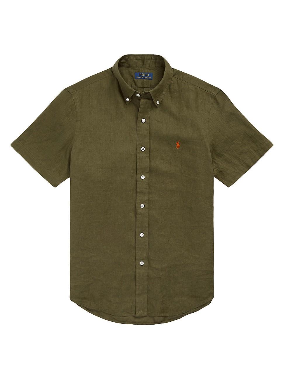 Polo Ralph Lauren Short Sleeve Linen Button-Down Shirt Product Image