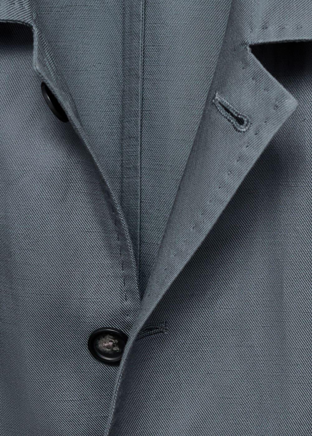 MANGO MAN - Lyocell linen overshirt with pockets petrol blueMen Product Image