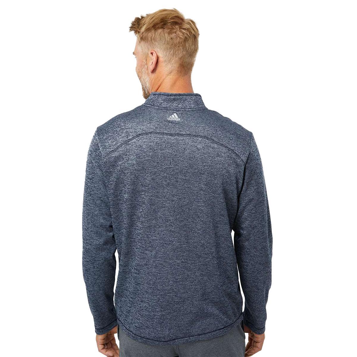 adidas Men's Brushed Terry Heathered Quarter-Zip Pullover Product Image