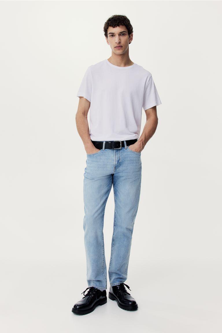 H & M - Straight Regular Jeans - Blue Product Image