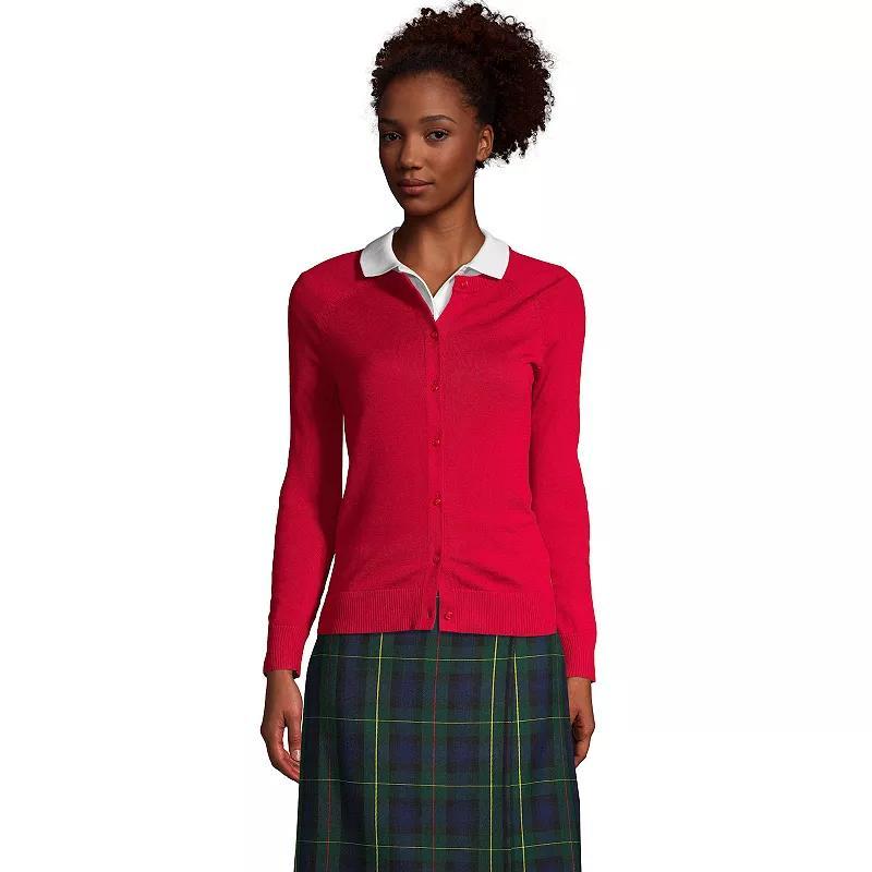 Womens Lands End Cotton Modal Cardigan Sweater Red Product Image