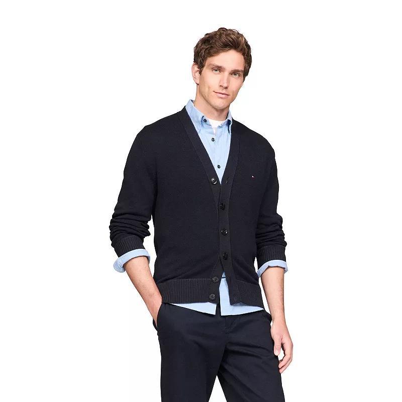 Mens Tommy Hilfiger Jersey Cardigan Blue Product Image