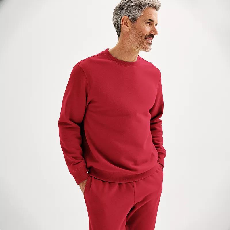 Mens Tek Gear Ultra Soft Fleece Crew Sweatshirt Red Product Image