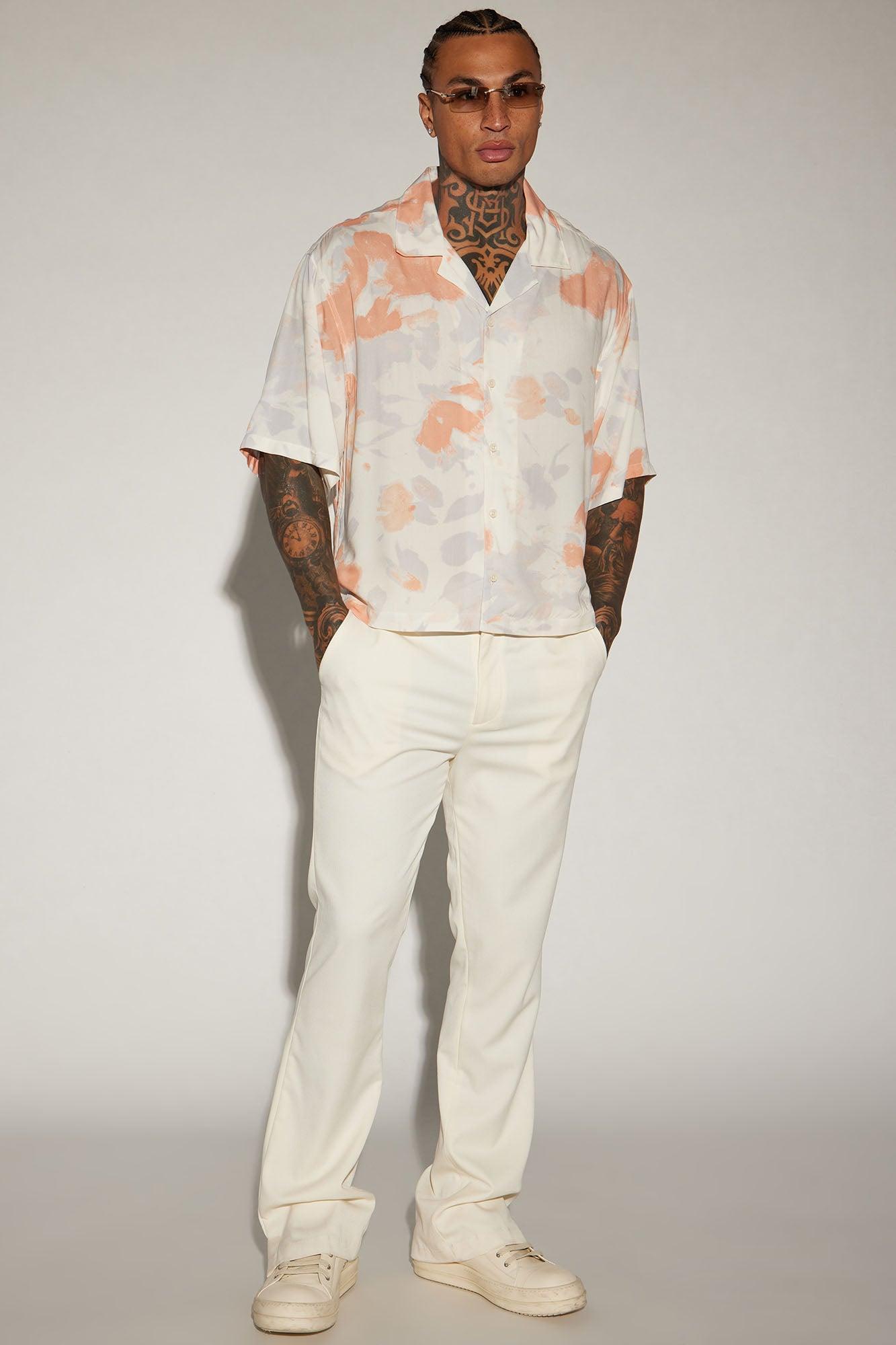 Rising Button Up Shirt - Off  White/combo Product Image