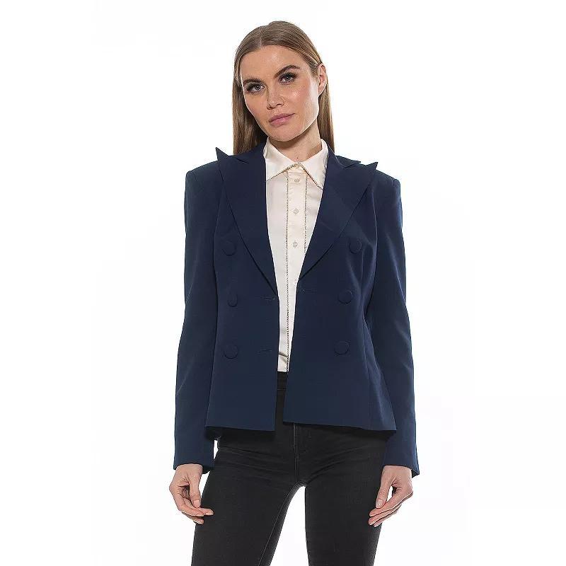 Alexia Admor Womens Lianne Double Breasted Blazer - Navy Product Image