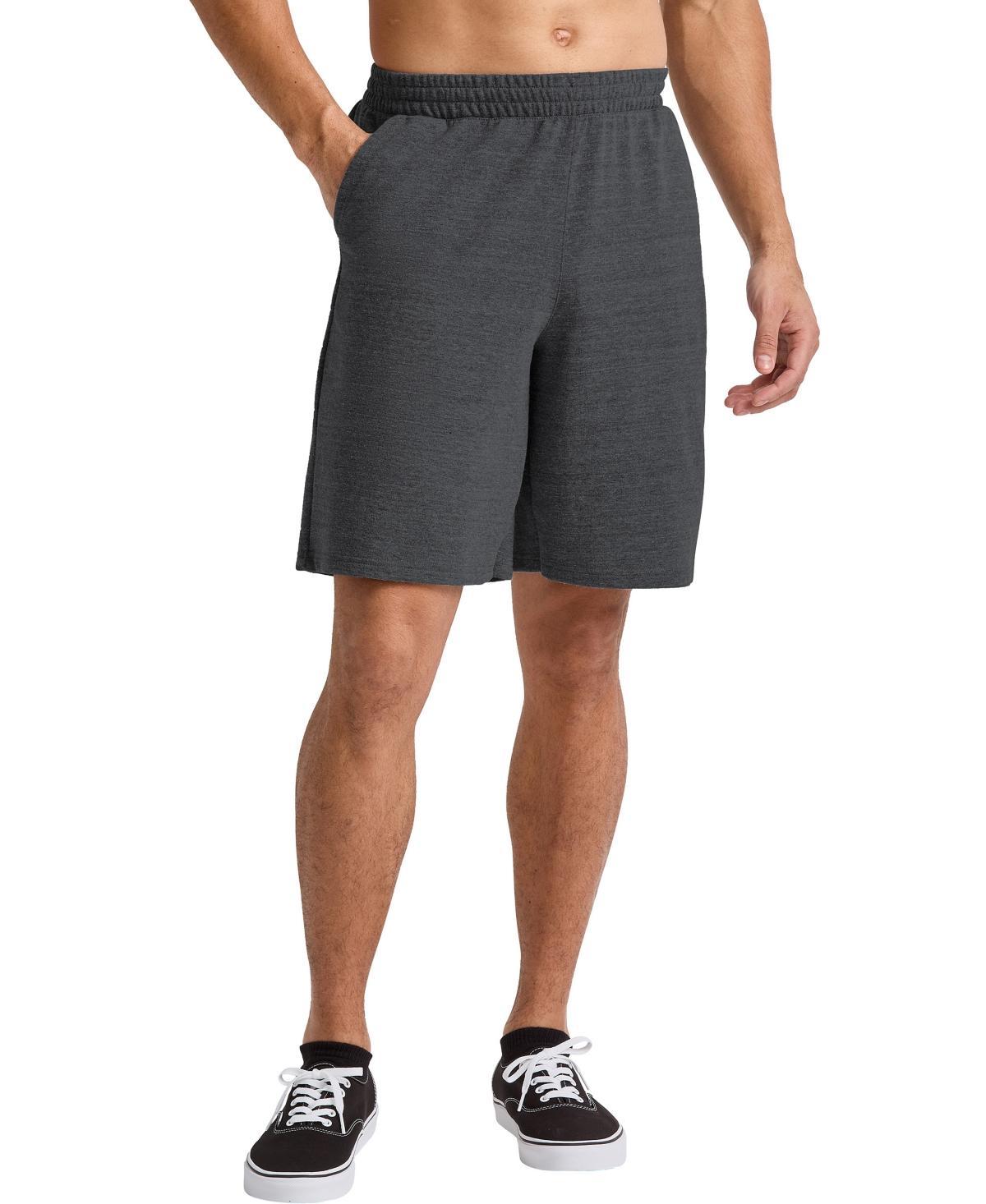 Mens Hanes Tri-Blend French Terry Sweat Shorts Cactus Pe Grey Product Image