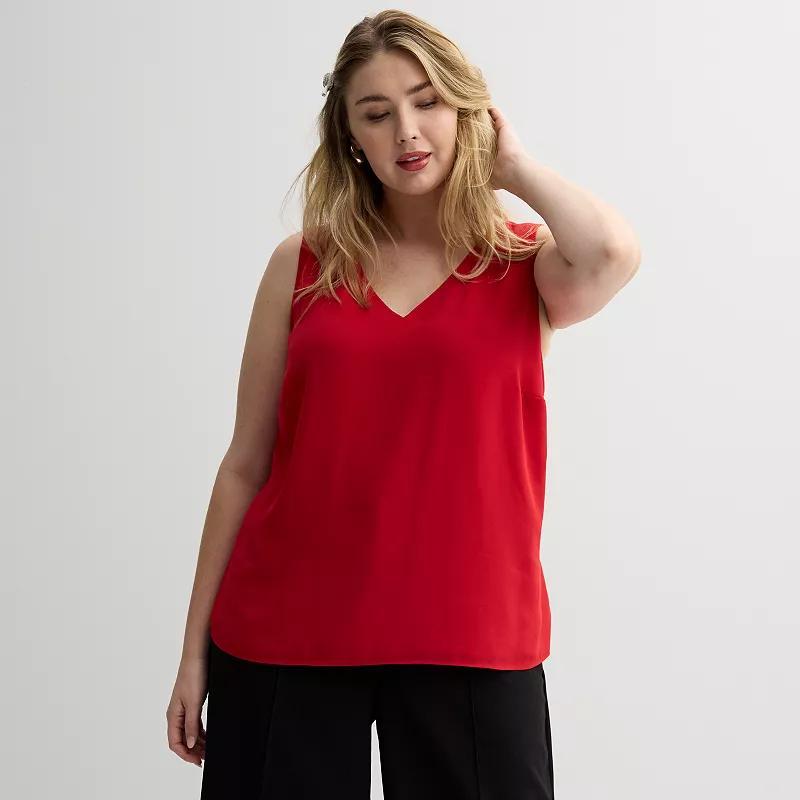 Plus Size Nine West Essential V-Neck Tank Top, Womens Product Image