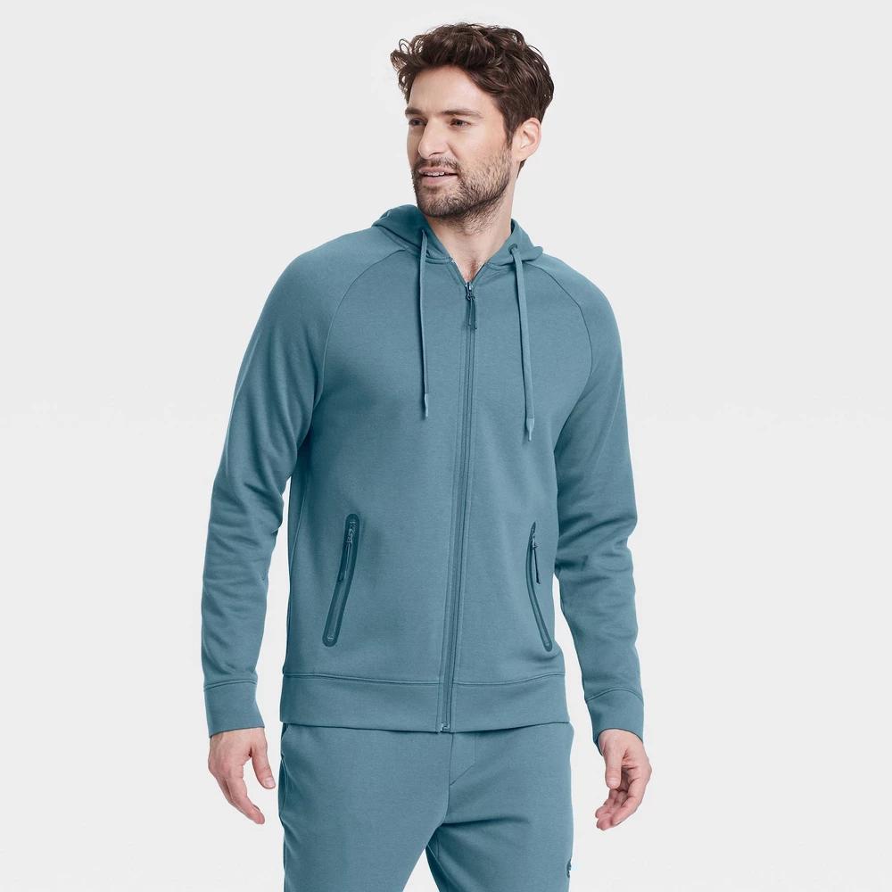 Mens Ponte Full-Zip Hoodie - All In Motion Blue M Product Image