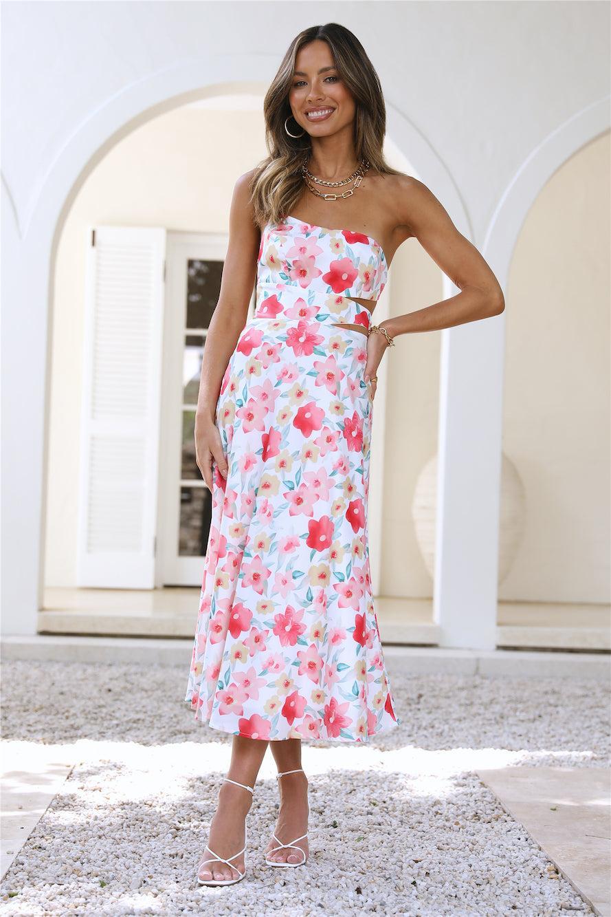 Beach Walks Midi Dress Pink Product Image