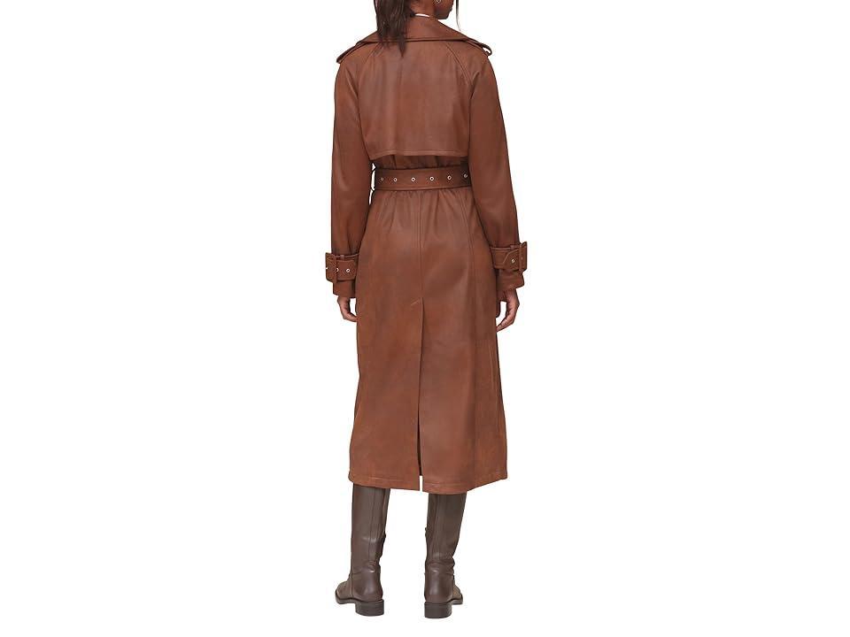 Avec Les Filles Faux Suede Belted Trench Coat (Espresso) Women's Coat Product Image